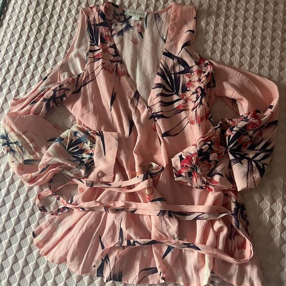Yumi Kim Pink Cold Shoulder Wrap Blouse - Picture 2 of 5